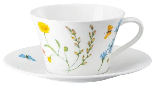 Hutschenreuther Tasse Nora Vibes 2tlg. - Bone China - Tassen-Set mit fröhlichem Frühlingsdesign, spülmaschinen- und mikrowellengeeignet, ideal für Tee und Cappuccino.