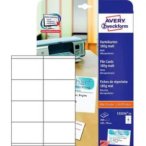Avery Zweckform C32254-25 Karteikarten blanko weiß, 200 Stück
