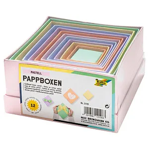 folia PASTELL Geschenkboxen-Set bunt, 12 St. von folia