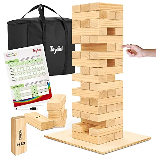 Toyfel Spiel Riski XXL Wackelturm aus Kiefernholz