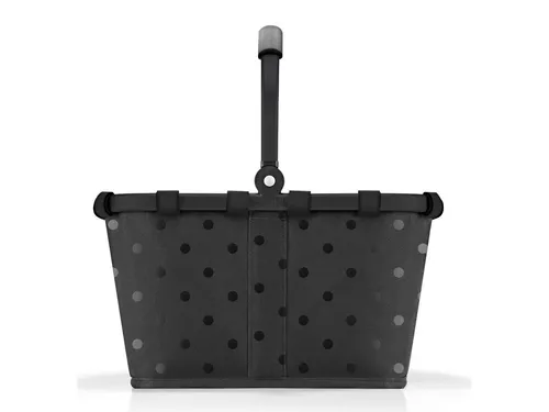 reisenthel carrybag XS glossy dots black – Eleganter und stabiler Einkaufskorb - Einkaufskörbe mit wasserabweisendem Design, stabiler Aluminiumrahmen und praktischer Innentasche für einfachen Transport. Ideal für stilbewusste Shopper.