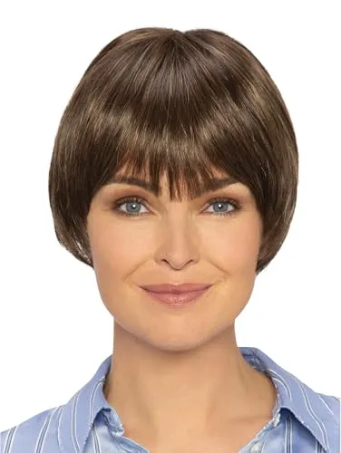Perücke Victoria - Glatter, gestufter Kurzhaarschnitt mit Pony, eleganter Bob für jeden Anlass