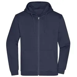 Herren Basic Kapuzen-Sweatjacke JN756, navy-blau, Größe XL - Arbeits- & Schutzkleidung mit hochwertiger Sweat-Qualität und angerauter Innenseite, ideal für den täglichen Einsatz und bequem durch die doppellagige Kapuze mit Kordelzug.