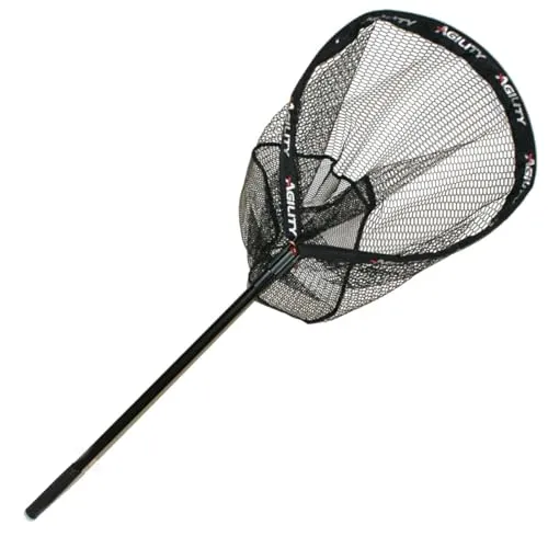 Shakespeare Agility Boat Net Kescher - Faltbarer Bootskescher für Raubfische - Teichpflege: Der Shakespeare Agility Boat Net Kescher ist ideal für Raubfischangeln vom Boot. Mit gummierten Maschen schonend für den Fisch und einem faltbaren Aluminiumspreizblock für einfache Handhabung.