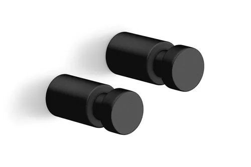 Zack Aivo Handtuchhaken 2er Set 19 cm schwarz in schwarz von Zack