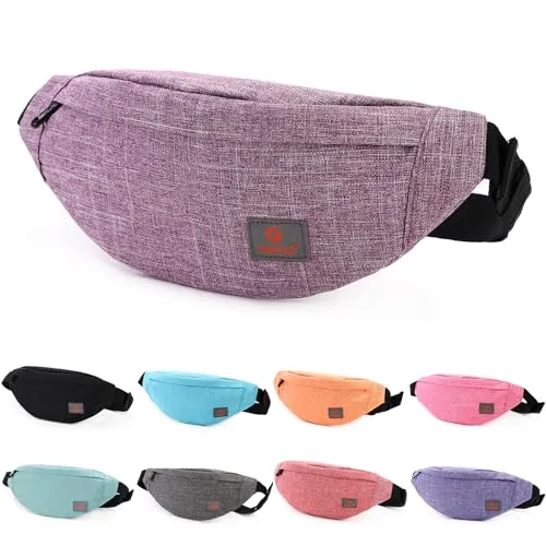 TINYAT Gürteltasche Bauchtasche Handy Hüfttasche für Wandern Reise Outdoor Aktivitäten für Damen und Herren,T201 (lila)