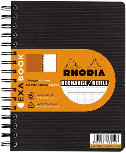 Rhodia 133572C SpiralBlock (DIN A5, 14,8 x 21 cm, kariert, ideal für Ihre Notize