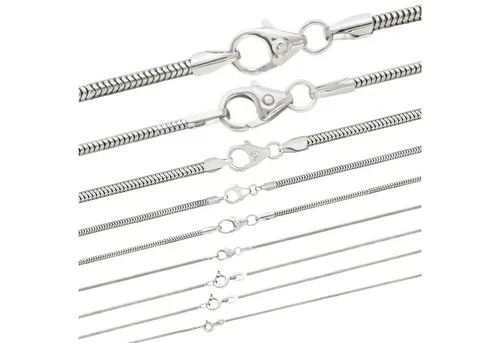 HOPLO Silberkette Silberkette Schlangenkette Länge 42cm - Breite 1,2mm - 925 Silber, Made in Germany