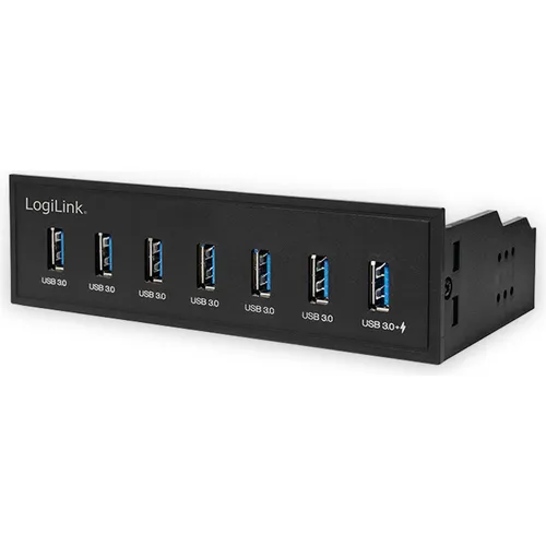 LogiLink USB-Hub UA0342 - 7-Port USB 3.0 Hub, intern für PC-Erweiterung mit Schnellladeport und 5 Gbit/s Übertragungsrate