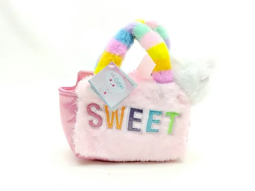 bb Klostermann Kindergartentasche Rosa Plüsch-Handtasche „Sweet“ mit Plüschkatze