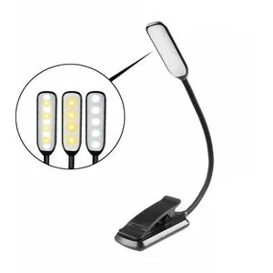 Infitronic Leselampe IN9LEDNLPRO2B, mit Klemme, LED, dimmbar mit 3 Lichtfarben, USB und Akku