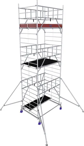Krause Fahrgerüst MONTO ProTec XXL Aluminium 7,30 m - Gerüst aus leichtem Aluminium, ideal für professionelle Anwendungen mit einer Arbeitshöhe von bis zu 7,30 m und hoher Stabilität.