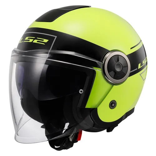 LS2 OF620 Classy Classic Motorradhelm (Schwarz/Fluogelb) Gr: L (59)