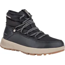 Columbia SLOPESIDE VILLAGE Damen Boots - Urbaner Winterschuh in black-silver sage, Größe 37 1/2 - Wasserdichte knöchelhohe Wanderschuhe für Damen mit Omni-Heat Technologie für optimale Wärmeisolierung und urbanem Style.
