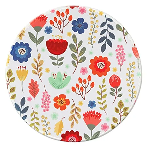 Hosimoln Rundes Mauspad mit HD-Druck,rutschfeste Gummiunterseite Mousepad mit genähter Kante, Premium-Textur-Mauspad für Laptop-22cm katonghua006