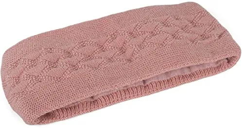 styleBREAKER Damen Strick Stirnband Altrose - Strickmütze für Damen mit Thermo-Fleece Innenfutter, ideal für kalte Temperaturen. Angenehmer Tragekomfort und elastische Passform für Kopfumfänge bis 59 cm.