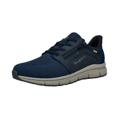 bugatti M Lace-Up Sneaker in Blau – Größe 43 - Modischer Sneaker mit Obermaterial aus Textil und Synthetik. Extraweite Passform und bequemes Wechselfußbett für optimalen Tragekomfort.