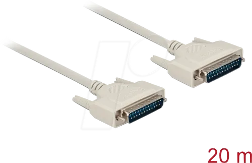 Delock DB-25 Serielle Kabelverbindung - 20 m - Sub-D Kabel mit Daumenschrauben für sichere Verbindungen, ideal für professionelle Anwendungen und zuverlässige Datenübertragung.