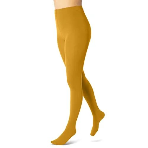 sockenkauf24 Damen THERMO Strumpfhose mit Innenfleece extra warm Winter Strumpfhose (42/44, Ocker) WP