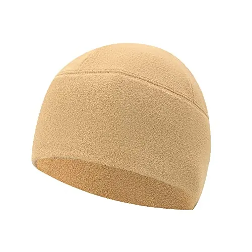 axy Fleece Mütze Wintermütze Laufmütze Fahrradmütze Sport Radmütze für Herren und Damen Helm Unterziehmütze Winddicht Thermo Radsport Radfahren Laufen MUHE3 (Beige)