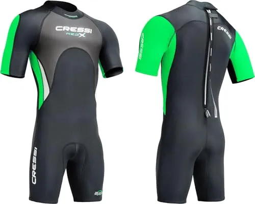 Cressi MED X Man Shorty Wetsuit Black/Lime 2.5mm XXL/6 von Cressi