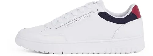 Tommy Hilfiger Herren Court Sneaker Basket Core Lite Low Top - Weiß, Größe 40 - Herren-Sneaker aus hochwertigem Ledermix mit Gummisohle, ideal für lässige Looks und höchsten Tragekomfort.