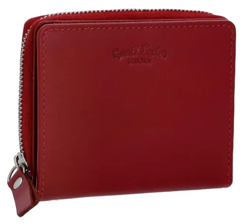 Gusti Geldbörse Leder - Henrietta Damen Kartenhülle in Rot - Damen-Geldbörse aus hochwertigem, pflanzlich gegerbtem Ziegenleder, langlebig und einzigartig. Praktisch und stilvoll für den Alltag, gefertigt unter transparenten Bedingungen.