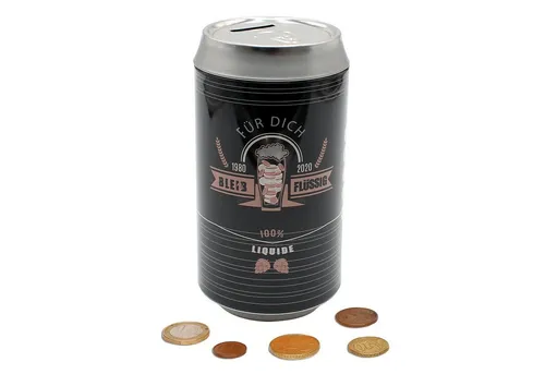 Dekohelden24 Spardose Metall Spardose - Bierdose - Motiv: Für Dich - Bleib Flüssig, Maße, (1-tlg)