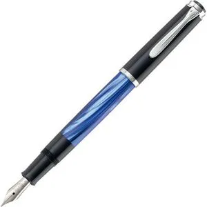 Pelikan Füllhalter M205 Blau-Marm. M Etui - Hochwertiger Füllhalter für präzises Schreiben, ideal für Büro und Schule