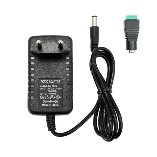 GreenSun Netzteil 12V 1A 12W - AC100-240V zu DC12V DC Stromversorgung Universal Transformator für 5050/3528 LED Streifen, Router, LED Lampen