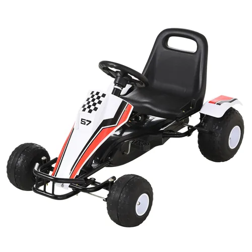 HOMCOM Tretfahrzeug Kinder Go-Kart mit Handbremse