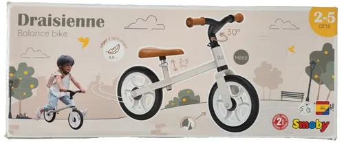 Smoby First Bike - Stabiler Lauflernrad - Kinderfahrzeug für 2 Jahre und älter, mit höhenverstellbarem Sattel und geräuscharmen Reifen für sanftes Fahren. Ideal für die Förderung des Gleichgewichts.