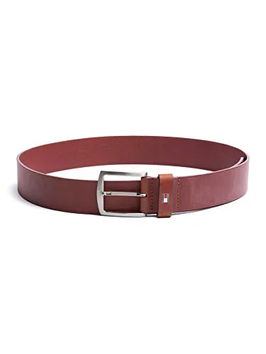 Tommy Hilfiger Herren Gürtel New Denton Belt - Braun, 110 cm - Herren-Gürtel aus 100% Bio-Leder, 4 cm breit, mit praktischer Schnalle aus gebürstetem Metall für einfachen Größenwechsel. Ideal für Büro und elegante Anlässe, kombiniert zeitloses Design mit hoher Qualität.