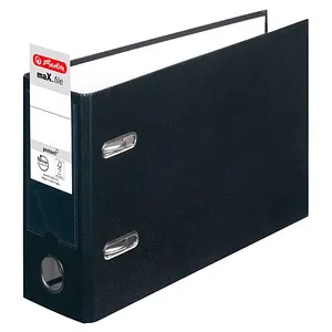 herlitz max.file Ordner schwarz Karton 8,0 cm DIN A5 quer, 1 St.