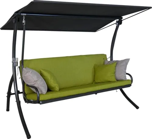 Angerer Hollywoodschaukel Elegance Smart - Gartenschaukel Made in Germany - Gartenmöbel mit Bett-Funktion, ideal zum Sitzen, Liegen und Entspannen im heimischen Garten. Hochwertige Qualität und einfache Montage garantiert!