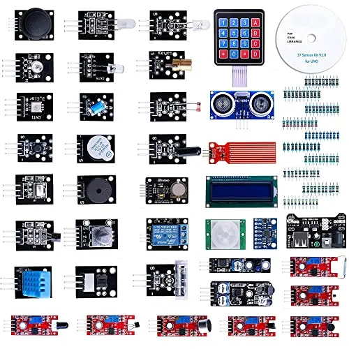 MMOBIEL 37 in 1 Sensor Module Set - Komponenten & Ersatzteile, enthält 37 vielseitige Sensoren für Raspberry Pi und Arduino, ideal für kreative Projekte und Selbstbau-Computer.