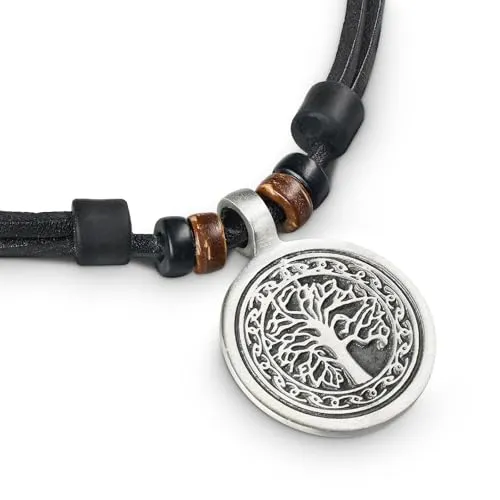 HANA LIMA Lederkette Halskette Tree of Life Herren Damen Surferkette Surferhalskette