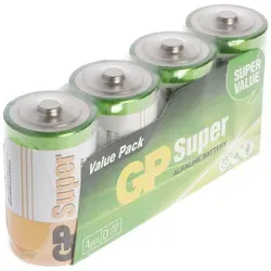 C Baby Batterie GP Alkaline Super 1,5V 4 Stück von GP