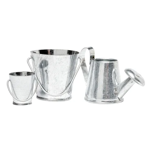 VBS Mini Garten-Set 3tlg. Miniatur Eimer Becher Gießkanne Dekoration Floristik