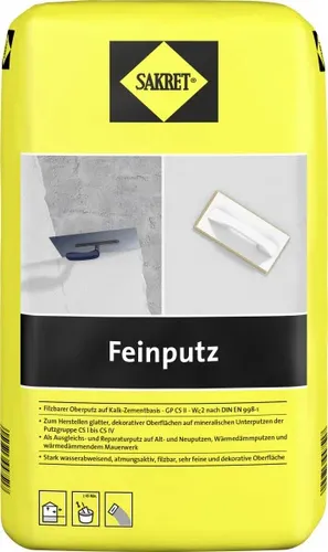 Sakret Feinputz 25 kg Sack Naturweiß