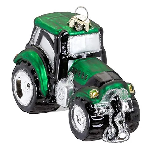 MAGIC Christbaumschmuck Figuren Weihnachtskugeln Weihnachtsschmuck Christbaumkugeln Deko Glas Traktor 10cm