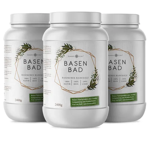 Nordic Pure Basenbad – basisches Badesalz für entspannende Bäder - Erlebe pure Entspannung mit Nordic Pure Basenbad. Dieses hochwertige Badesalz kombiniert natürliche Mineralien für ein beruhigendes Badeerlebnis. Ideal für empfindliche Haut und perfekt für Deine persönliche Wellness-Oase.