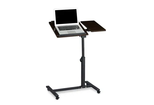 Höhenverstellbarer Laptoptisch mit Rollen - Mobiler Computertisch in Schwarz, ideal für flexibles Arbeiten. Höhenverstellbar für optimalen Komfort und ergonomisches Arbeiten.