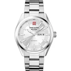 Swiss Alpine Military Herrenuhr mit Edelstahlband - Armbanduhren für Herren - Swiss Made Automatikwerk ETA 2836-2, wasserdicht bis 10 ATM und mit elegantem Saphirglas für maximale Langlebigkeit.