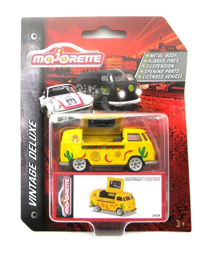 Majorette VW T1 Food Truck Vintage Deluxe gelb 1:64