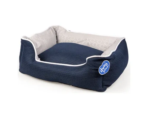 DUVO+ Tierbett Bett rechteckig Airmesh blau/grau für Hunde