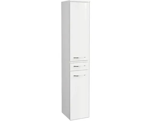 FACKELMANN Hochschrank MILANO - Badschrank mit Soft-Close-System - Badezimmerschrank mit 2 Türen und 1 Schublade, bietet viel Stauraum und ein sanft schließendes Soft-Close-System für komfortable Nutzung.