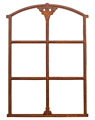 Aubaho Dekoobjekt Fenster Rost Stallfenster Eisenfenster 75cm - Fliegengitter - Wunderschönes, antikes Scheunenfenster aus Gusseisen, vielseitig einsetzbar als Deko, Gitter oder sogar Spiegel, verleiht jedem Raum Charme.
