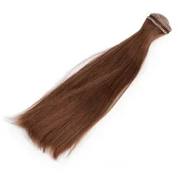 maDDma Puppen Accessoires-Set Puppenhaar gelockt o. glatt 15-20cm 1m Kunsthaar für Amigurumi, (Einzeln), hellbraun glatt- 20cm braun 20 cm