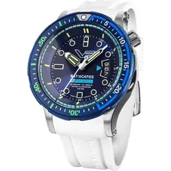 Vostok Europe Automatikuhr Batiscafos Weiß/Blau - Limitierte Auflage - Armbanduhr für Männer mit japanischem Automatikuhrwerk, stoßgesichert und wasserdicht bis 30 bar. In limitierter Auflage von 3.000 Stück, inklusive Dry Box und Wechselband.
